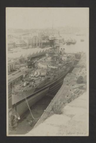 British Iron Duke-class battleship HMS Iron Duke (1912) at the Malta Drydock
