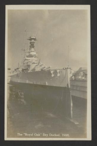 British Revenge-class battleship HMS Royal Oak (08) at the Malta Drydock