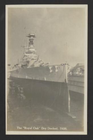 British Revenge-class battleship HMS Royal Oak (08) at the Malta Drydock