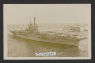 British Illustrious-class aircraft carrier HMS Illustrious (87) at Grand Harbour, Malta