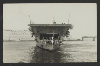 British Courageous-class aircraft carrier HMS Courageous (50) at Grand Harbour, Malta