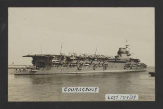 British Courageous-class aircraft carrier HMS Courageous (50) at Grand Harbour, Malta