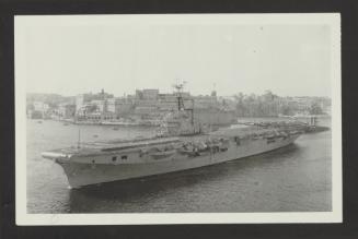 British Colossus-class aircraft carrier HMS Ocean (R68) at Grand Harbour, Malta