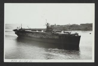 British Ruler-class escort carrier HMS Queen (D19) at Grand Harbour, Malta