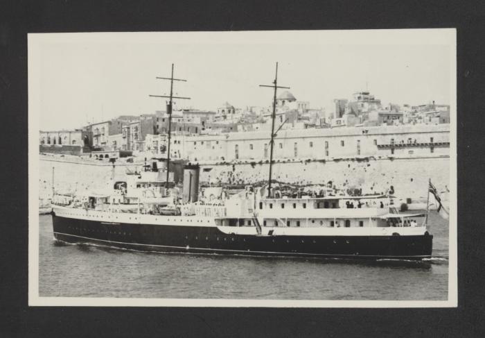 British Bittern-class sloop and Admiral's yacht HMS Enchantress (L56)