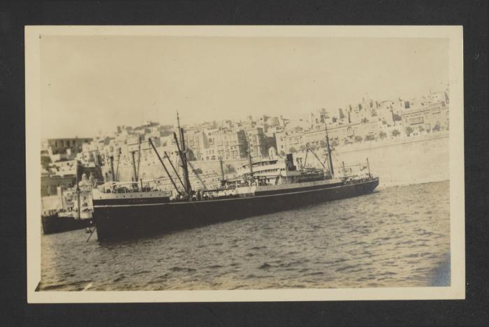 Unidentified auxiliary vessel in Grand Harbour, Malta, possibly 'Glenamoy'?