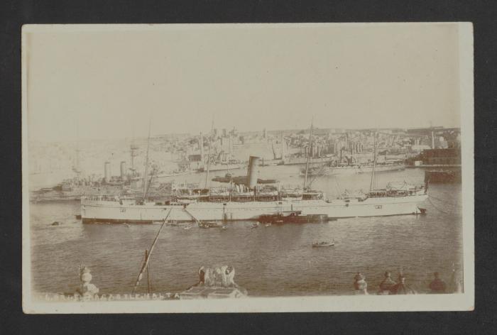 Passenger-cargo steamship SS Braemar Castle, also HMT Braemar Castle (troop ship) and HMHS Braemar Castle (hospital ship)