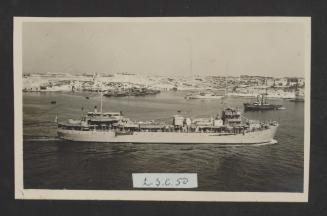 Ship in Grand Harbour, Malta, captioned "L.S.C.50"