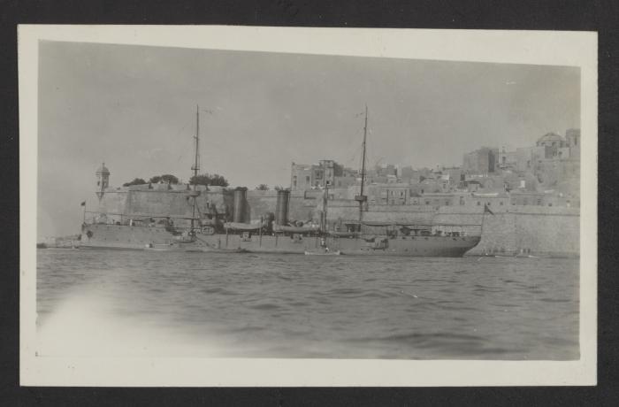 Unidentified surface warship in Grand Harbour, Malta