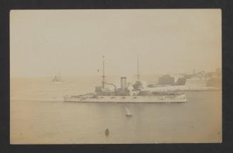 Unidentified American warship in Grand Harbour, Malta