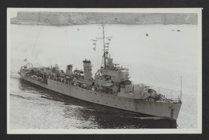 British Algerine-class minesweeper HMS Antares (J282) at Grand Harbour, Malta
