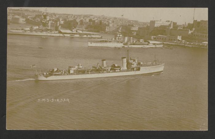 HMS Sirdar entering Grand Harbour from Constantinople
