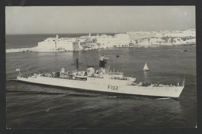 HMS Zest (F102) as part of the 23rd Escort Squadron after refit at Malta Dockyard (Bailey Malta Ltd.)