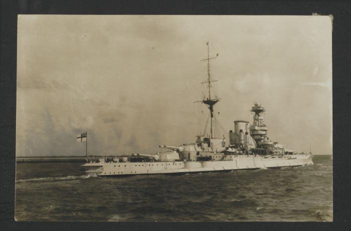 (Queen Elizabeth-class?) battleship, possibly in or near Grand Harbour, Malta