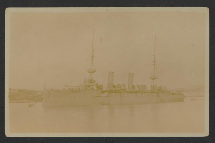 (Destroyer/Torpedo Boat?) in harbour