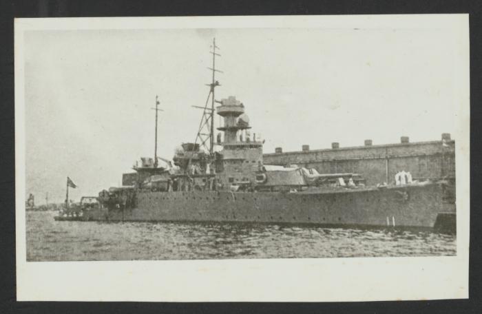 British (Heavy Cruiser?) in Grand Harbour, Malta