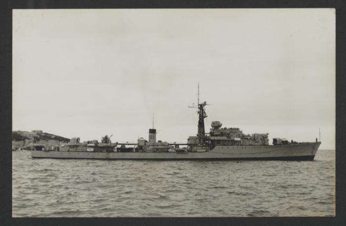 British (Destroyer?) in Marsamxett Harbour, Malta