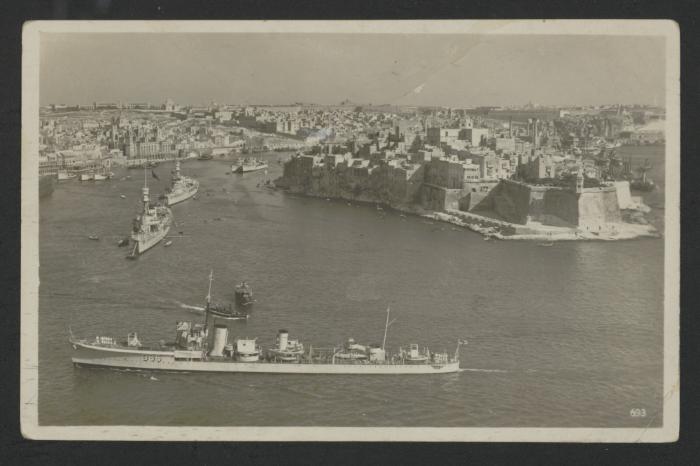 HMS Shikari (D85) in Grand Harbour, Malta