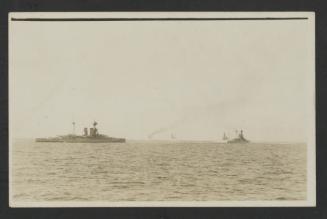 Line of British (battleships?) at sea