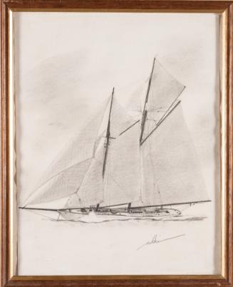 Framed picture of pencil drawing 'Meteor'