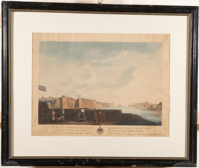 La Valletta from Marsa Battery (1800 Siege) by J. Weir