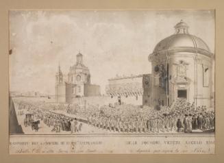 Funeral cortege of Admiral Angelo Emo coming out of Sarria Church, Floriana 1792