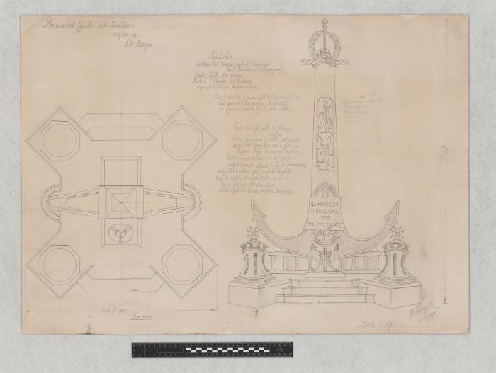 Architectural Drawing of "Monument f'ġieħ il-Ħaddiema mejtin u lit-Tarzna"