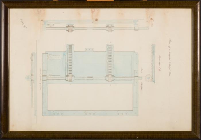 Drawing of a horizontal watertight door